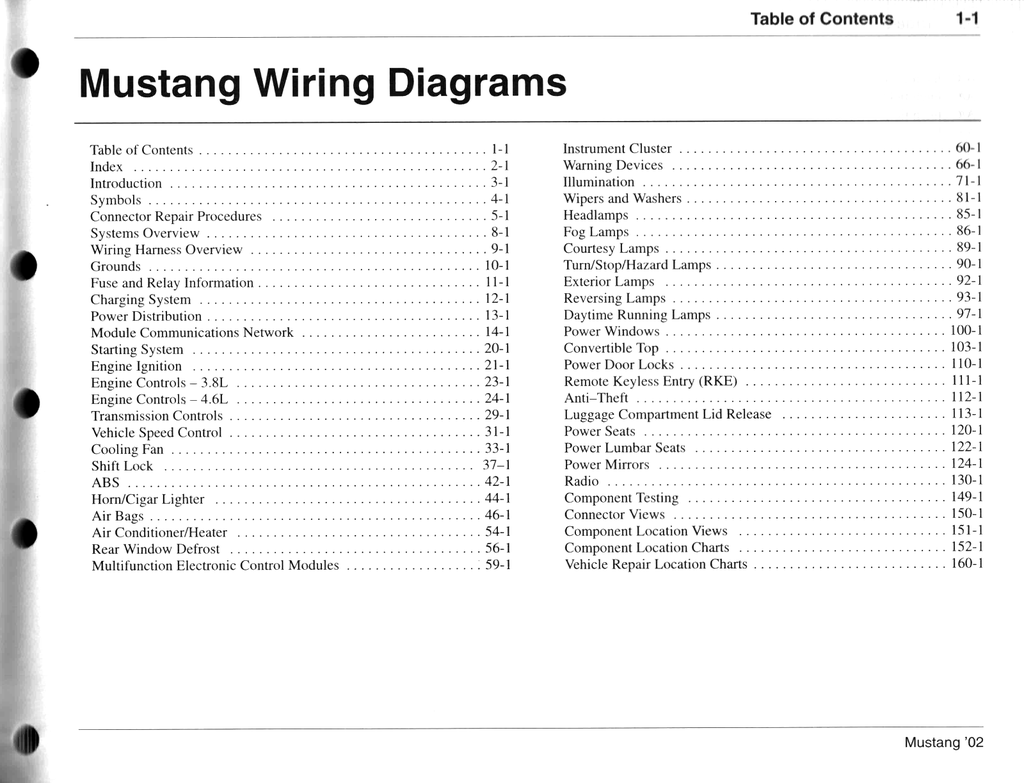 2002 Ford Mustang Factory Electrical Wiring Diagrams Manual
