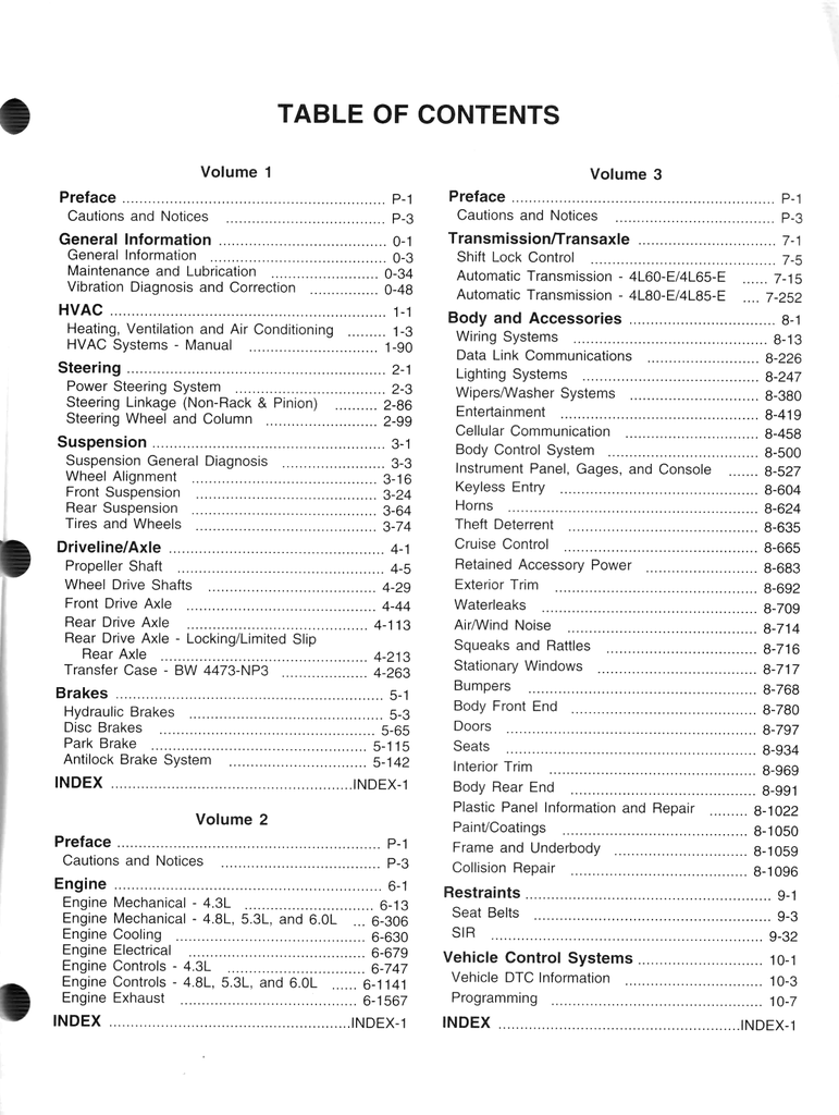 2003 Chevrolet/GMC G-Van, Chevrolet Express, GMC Savana Factory Shop Repair Service Manual Set