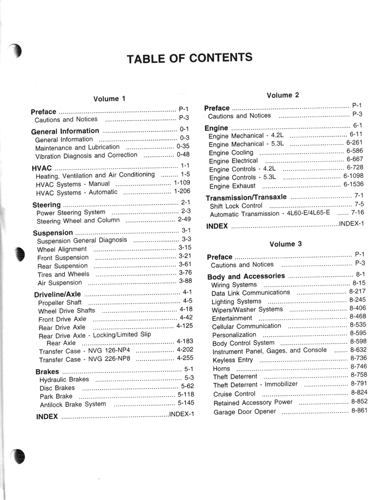 2003 Chevrolet Trailblazer, GMC Envoy, Oldsmobile Bravada STNS Factory Shop Repair Service Manual 3 Vol. Set
