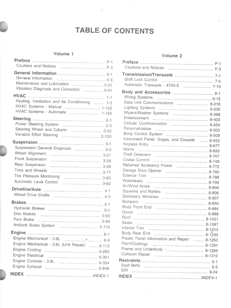 2002 Pontiac Bonneville Factory Shop Repair Service Manual 2 Vol. Set