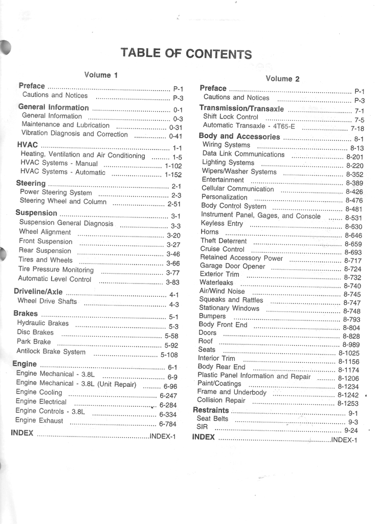 2002 Buick LeSabre Factory Shop Repair Service Manual 2 Vol. Set