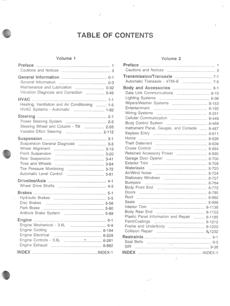 2000 Buick Park Avenue Factory Shop Repair Service Manual 2 Vol. Set