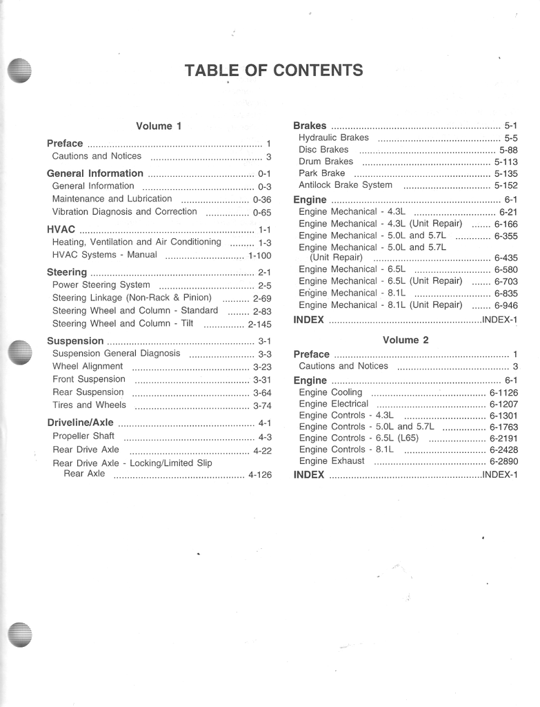 2001 Chevrolet/GMC G-Van, Chevrolet Express, GMC Savana Factory Shop Repair Service Manual Set