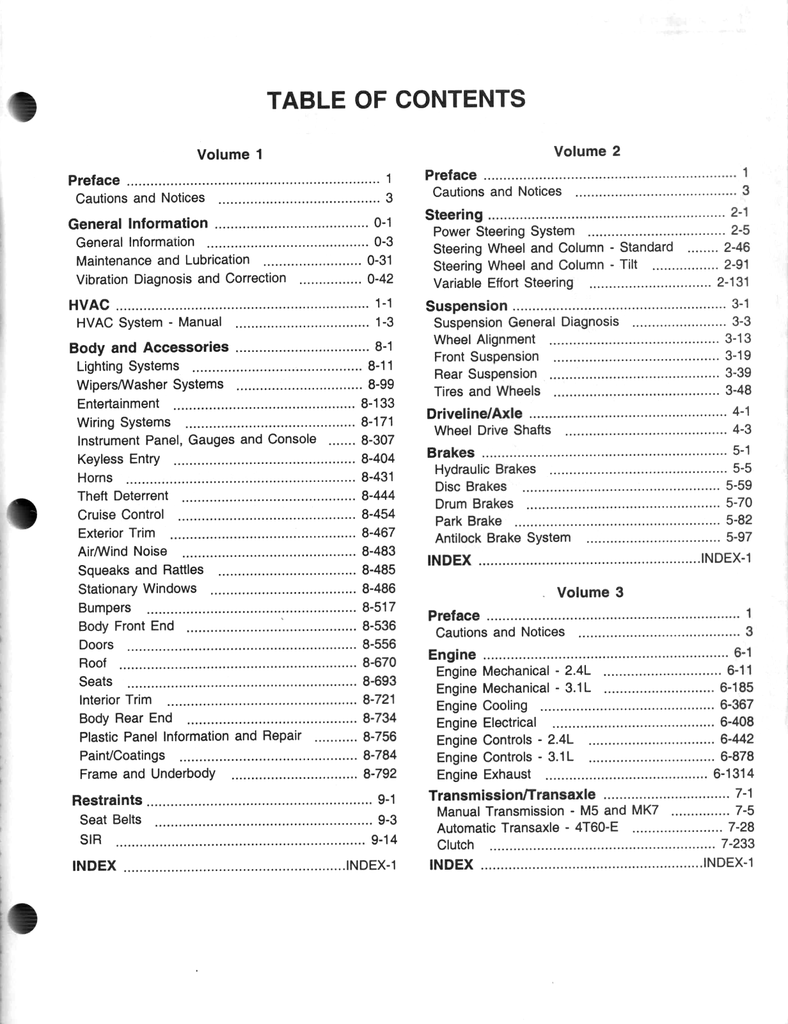 1998 Pontiac Grand Am, Oldsmobile Achieva, Buick Skylark Factory Shop Repair Service Manual 2nd Edition 3 Vol. Set