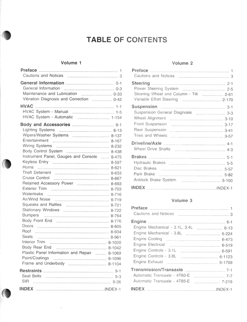 1998 Pontiac Grand Prix Factory Shop Repair Service Manual 2nd Edition 3 Vol. Set
