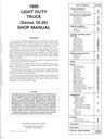 1985 Chevrolet Series 10-30 C/K Truck Shop Repair Service Manual (Pickup, Suburban, Blazer, G Van, RVGP)
