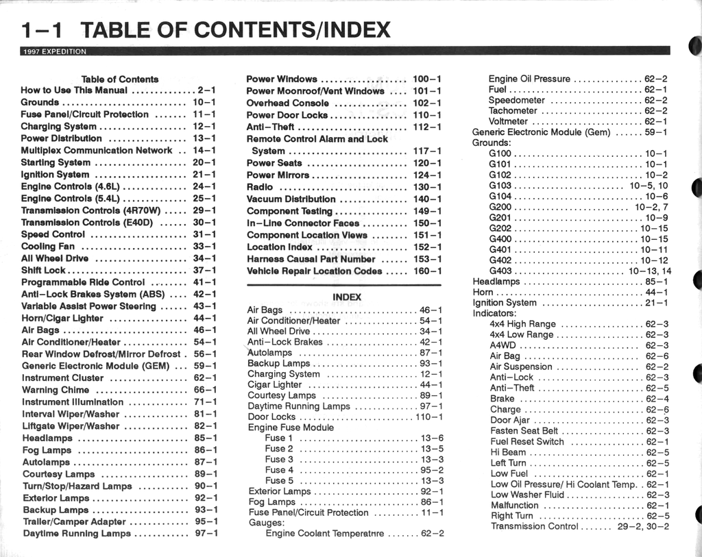 1997 Ford Expedition Factory Electrical & Vacuum Troubleshooting Wiring Diagrams Manual EVTM