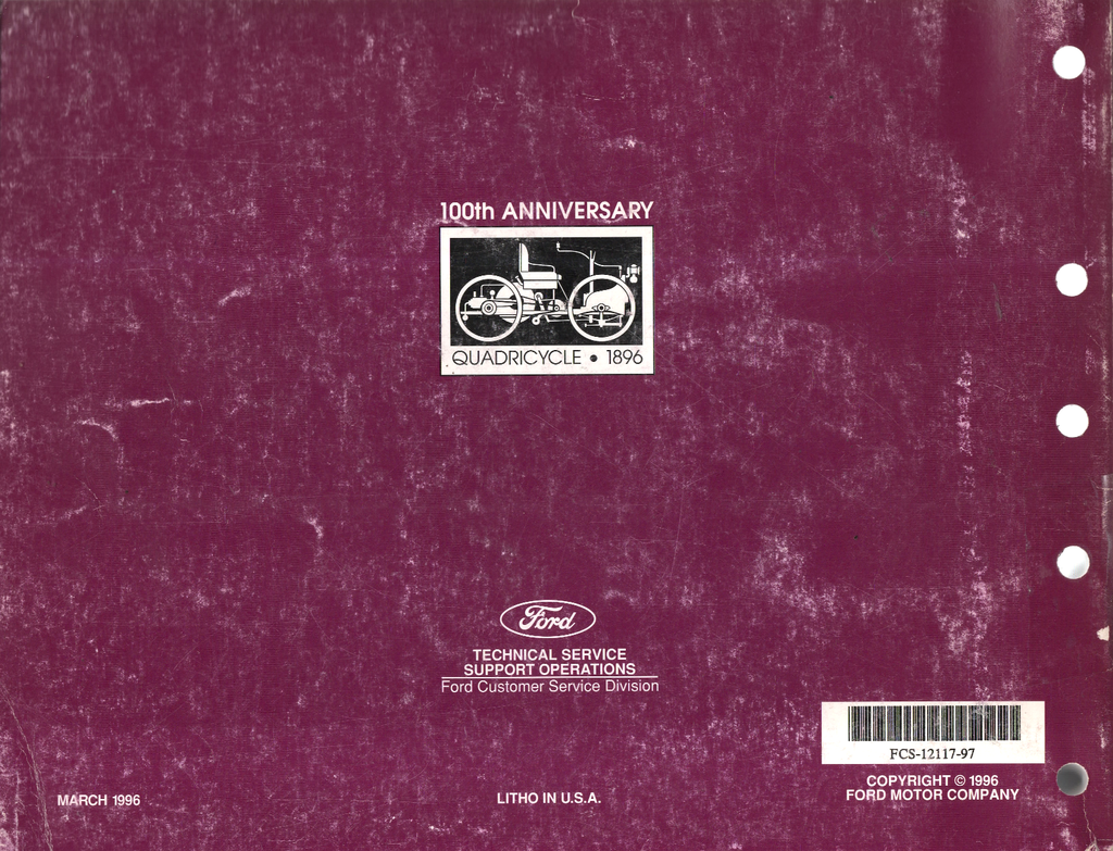 1997 Ford Escort, Mercury Tracer Factory Electrical Vacuum & Troubleshooting Wiring Diagrams Manual