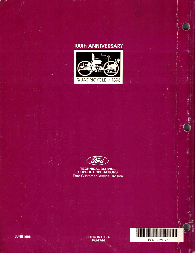 1997 Ford Contour, Mercury Mystique Factory Workshop Repair Service Manual