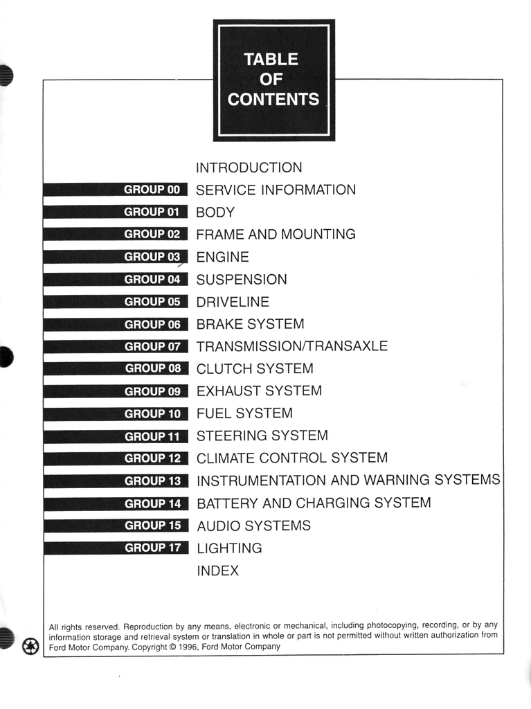 1997 Ford Aspire Factory Shop Repair Service Manual