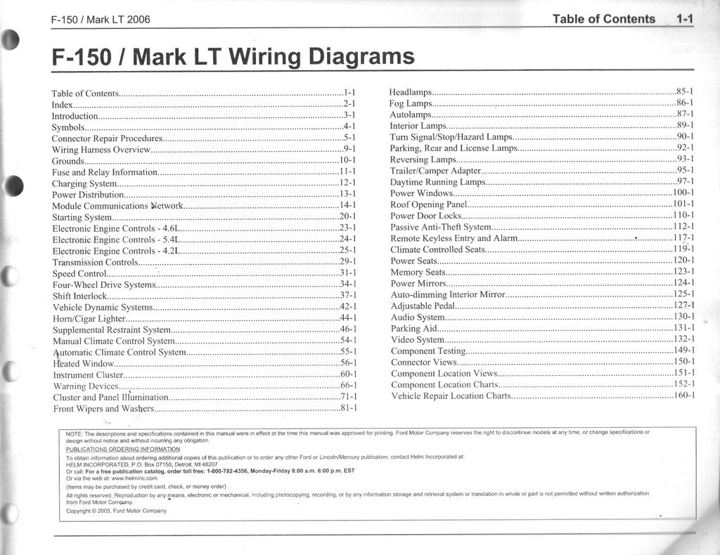 2006 Ford F-150 Pickup Lincoln Mark LT Electrical Wiring Diagrams Shop Service Repair Manual