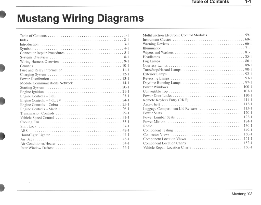 2003 Ford Mustang Factory Electrical Wiring Diagrams Manual