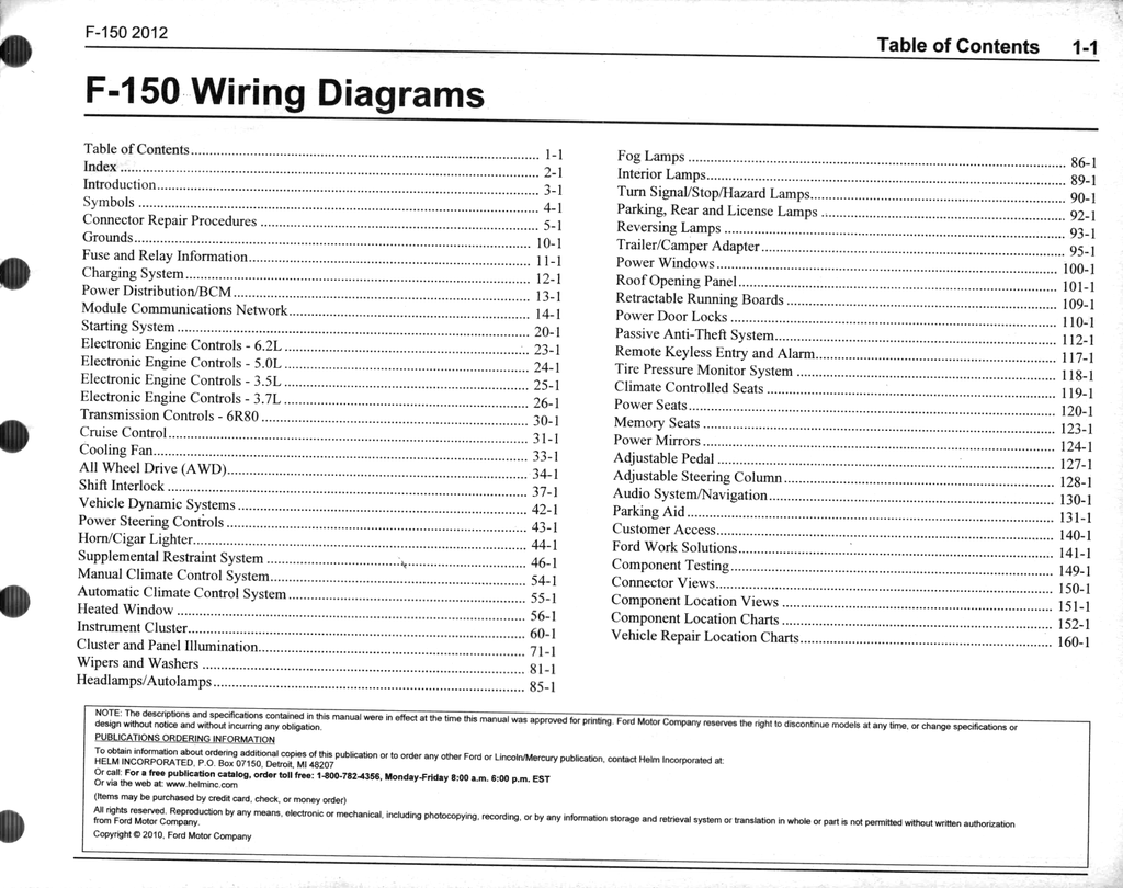 2012 Ford F-150 Factory Electrical Wiring Diagrams Manual