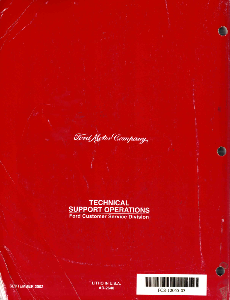 2003 Ford Taurus, Mercury Sable Factory Workshop Service Manual