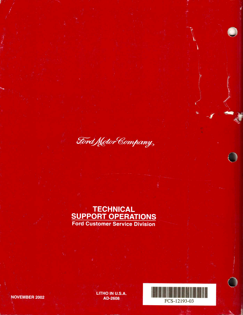 2003 Ford Mustang Factory Workshop Service Manual