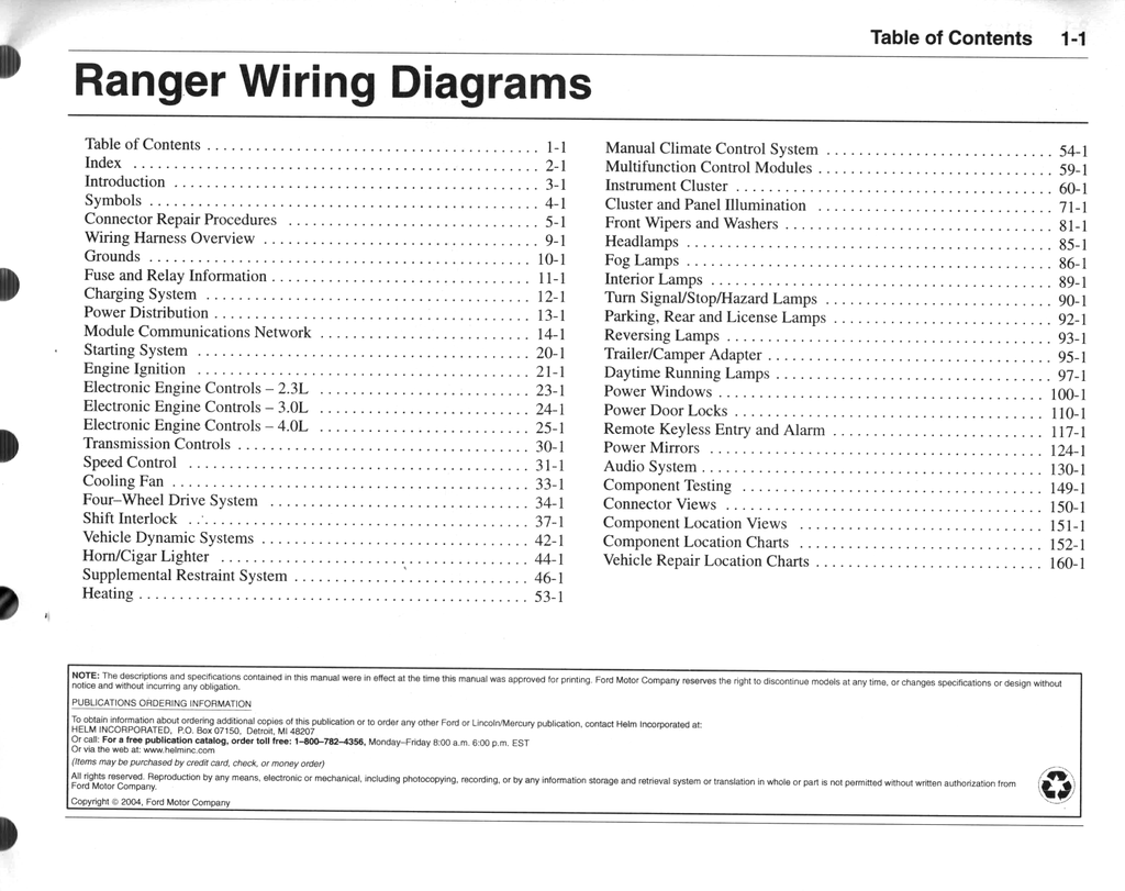 2005 Ford Ranger Pickup Factory Electrical Wiring Diagrams Manual