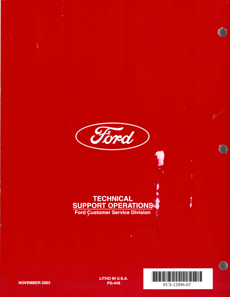 2003 Ford Car & Truck Factory Engine/Emissions Facts Book Summary