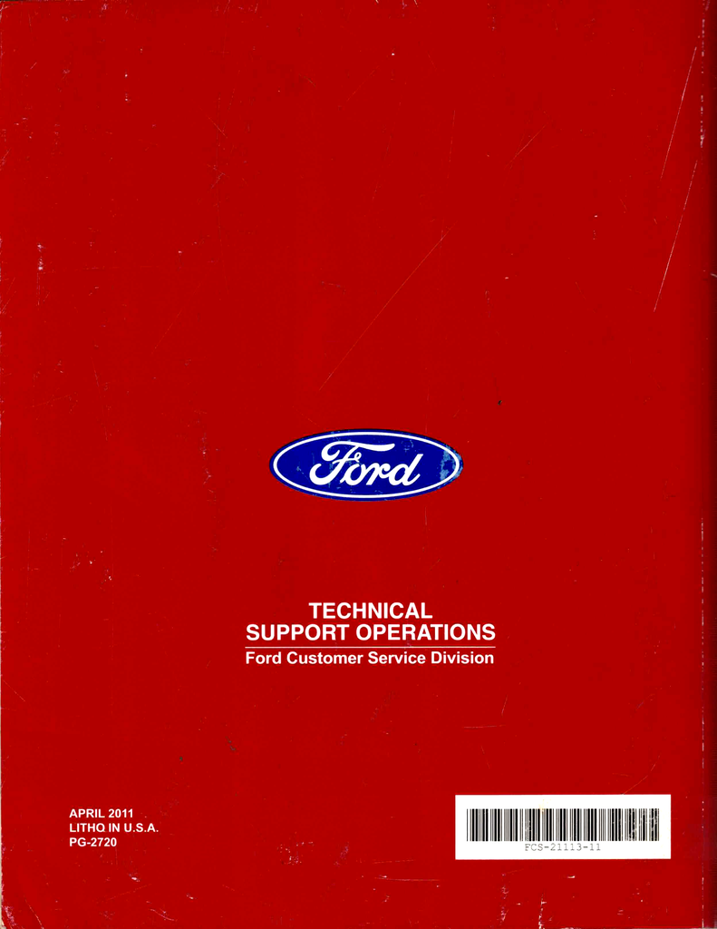2011 Ford Fiesta Factory Workshop Service Manual