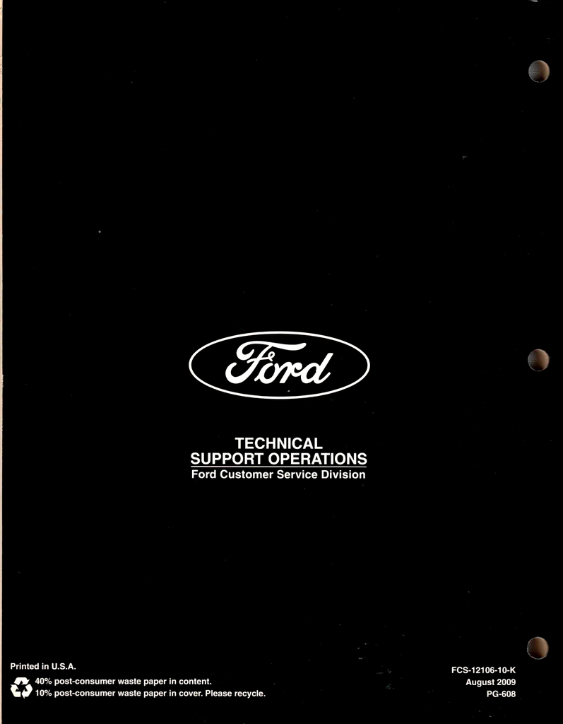 2010 Ford Fusion Hybrid, Mercury Milan Hybrid Factory Powertrain Control/Emissions Diagnosis Service Manual