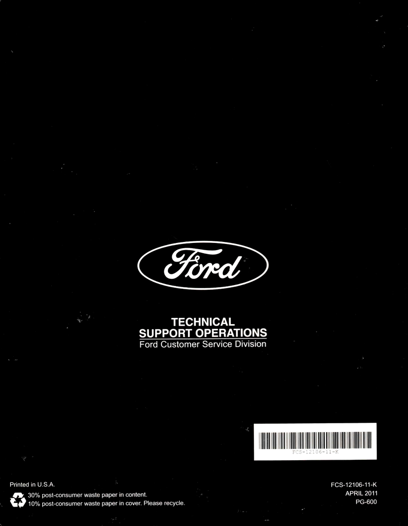 2011 Ford Fusion Hybrid, Mercury Milan Hybrid, Lincoln MKZ Hybrid Factory Powertrain Control/Emissions Diagnosis Service Manual