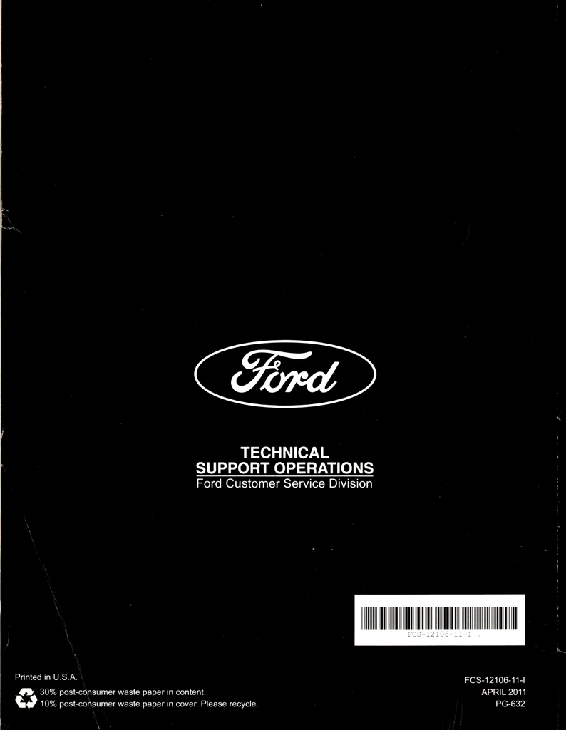 2011 Ford Escape Hybrid, Mercury Mariner Hybrid Factory Powertrain Control/Emissions Diagnosis Service Manual