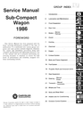 1986 Dodge/Plymouth Colt Vista Factory Shop Repair Service Manual