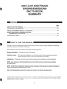 2001 Ford Car & Truck Factory Engine/Emissions Facts Book Summary