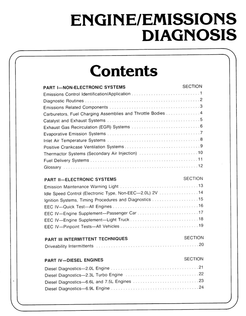 1987 Ford Car/Truck Engine/Emissions Diagnosis Shop Service Manual
