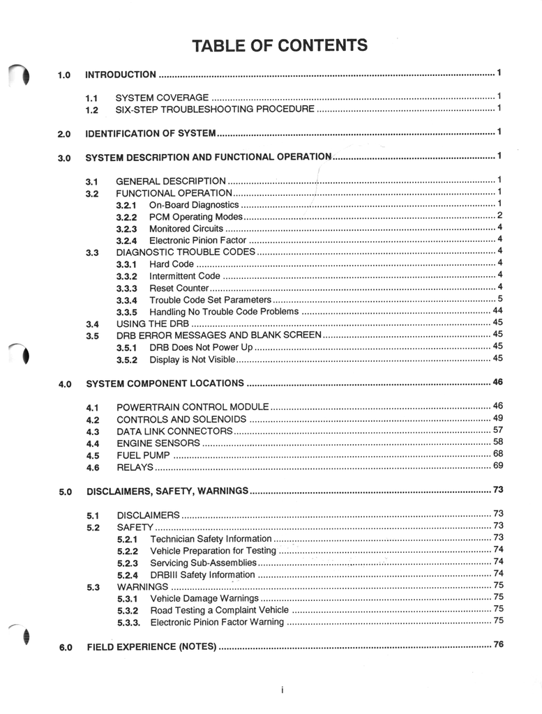 1995 Chrysler/Dodge/Eagle/Plymouth 2.0L Electronic Fuel Injection SFI SOHC/DOHC Powertrain Diagnostic Procedures Factory Service Manual