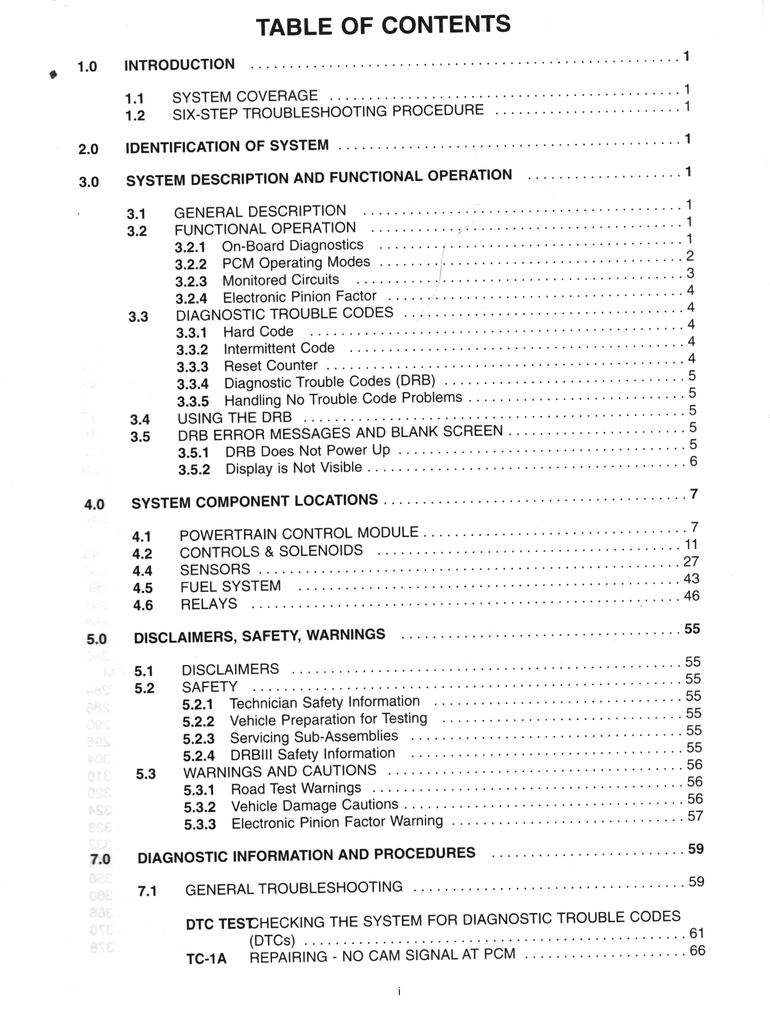 1997 Chrysler/Dodge/Eagle/Plymouth 2.0L/2.4L/2.5L/3.3L/3.5L SFI Passenger Car Powertrain Diagnostic Procedures Factory Service Manual