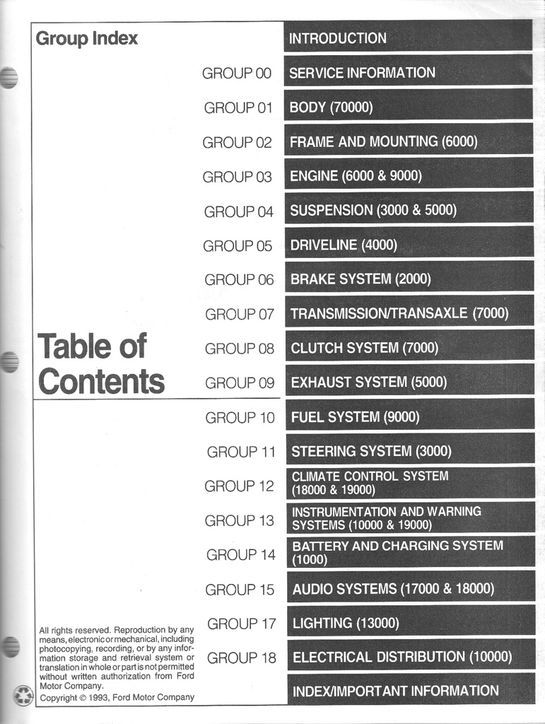 1994 Mercury Capri Original OEM Shop Repair Maintenance Service Manual