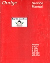 1973 Dodge/Plymouth B-100, B-200, B-300 CB-300 MB-300 Compact Full-Sized Van Shop Maintenance Repair Service Manual