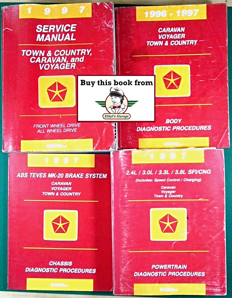 1997 Chrysler Town & Country, Dodge Caravan, & Plymouth Voyager Original OEM Shop Repair Maintenance Service Manuals Complete 4 Vol. Set