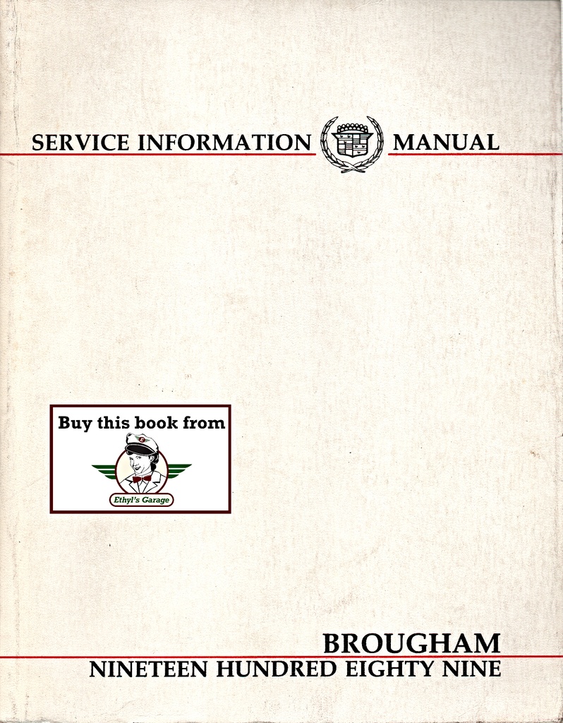 1989 Cadillac Brougham Shop Service Repair Manual