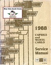 1988 Chevrolet Caprice, Monte Carlo Passenger Car Factory Repair Shop Service Manual