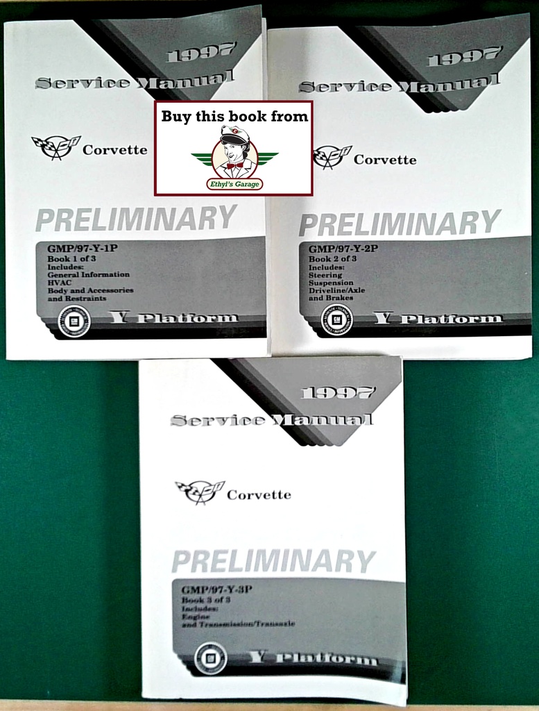 1997 Chevrolet Corvette Preliminary Repair Shop Maintenance Service Manual Complete 3 Vol. Set