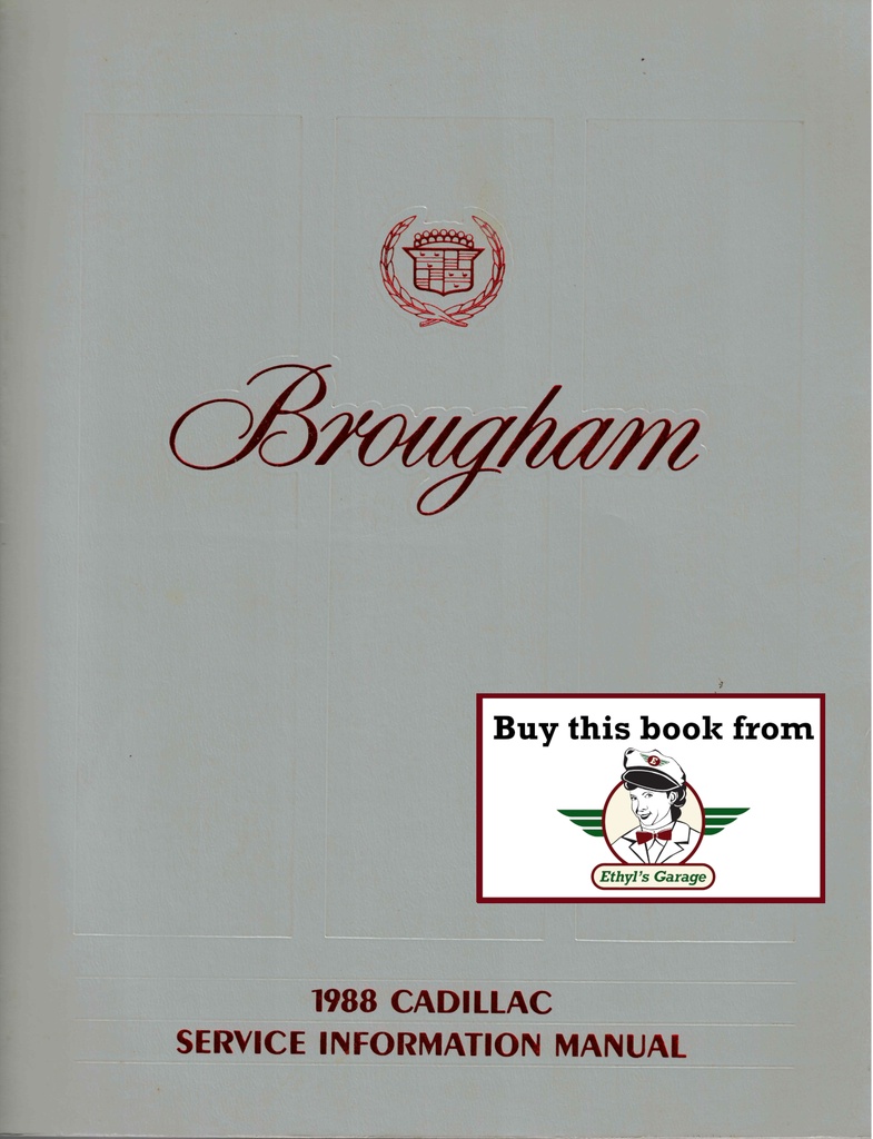 1988 Cadillac Brougham Shop Service Repair Manual