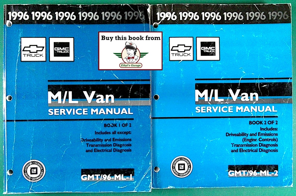 1996 Chevrolet/GMC Astro and Safari M/L Van Service Shop Manual+Tune Up/Electrical Set