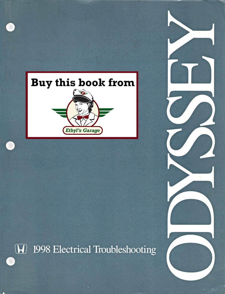 1998 Honda Odyssey Electrical Troubleshooting Manual ETM w/Wiring Diagrams