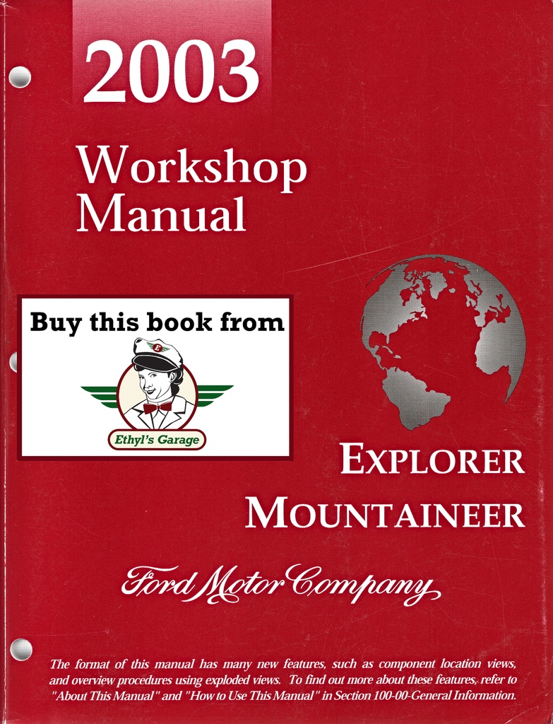 2003 Ford Explorer and Mercury Mountaineer Original OEM Factory Shop Service Workshop Manual