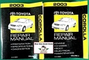 2003 Toyota Corolla ZZE130 OEM Shop Service Repair Manual 2 Vol Set