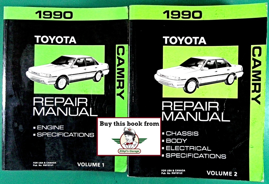 1990 Toyota Camry OEM Shop Service Repair Manual 2 Vol Set