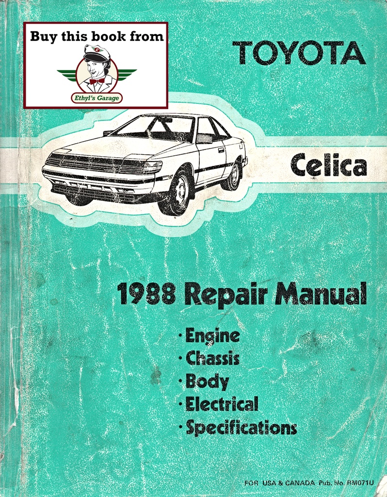 1988 Toyota Celica OEM Shop Service Repair Manual