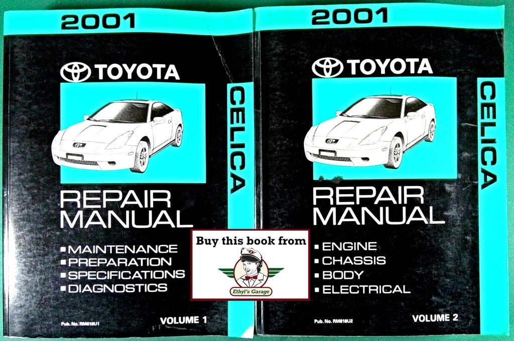 2001 Toyota Celica OEM Shop Service Repair Manual 2 Vol Set