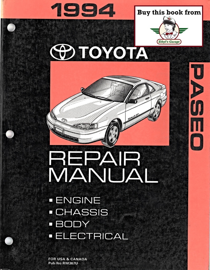 1994 Toyota Paseo OEM Shop Service Repair Manual