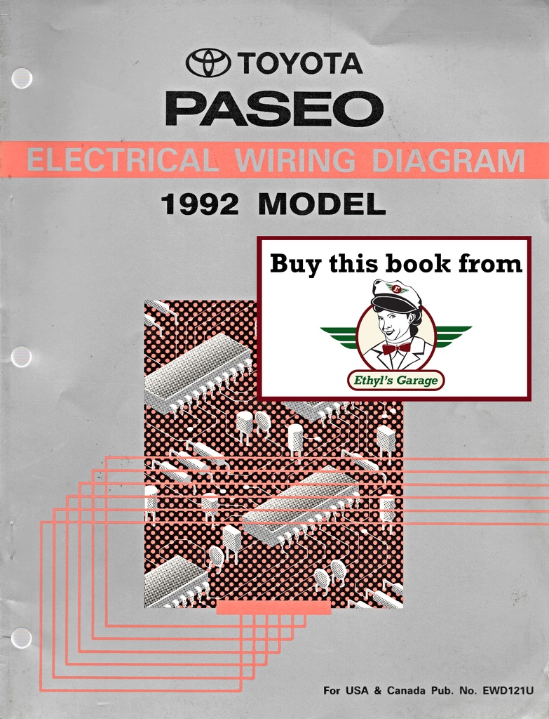1992 Toyota Paseo OEM Shop Service Repair Electrical Wiring Diagram Manual