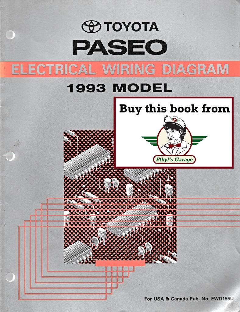1993 Toyota Paseo OEM Electrical Wiring Diagram Manual