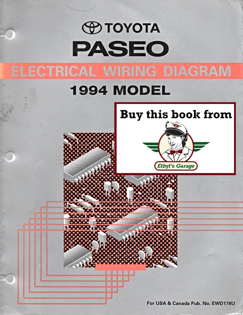 1994 Toyota Paseo OEM Electrical Wiring Diagram Manual