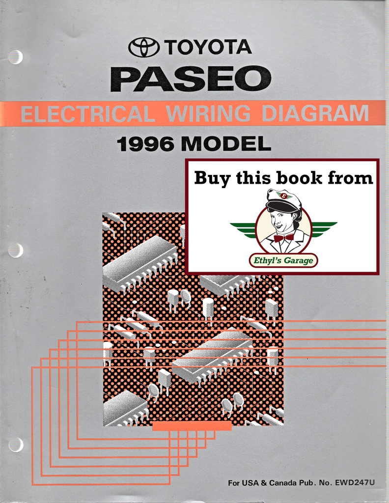 1996 Toyota Paseo OEM Shop Service Repair Electrical Wiring Diagram Manual