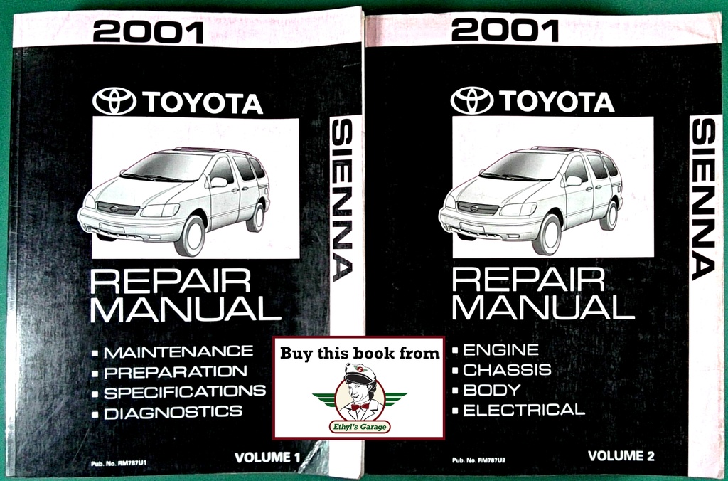 2001 Toyota Sienna OEM Shop Service Repair Manual 2 Vol Set